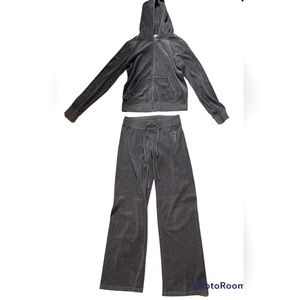 Vintage Juicy Couture Gray Velour   Tracksuit Great Condition Y2K